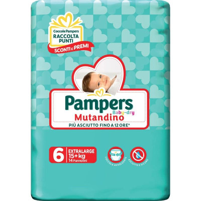 PAMPERS BD MUTANDINO TG 6 XL SP 14PZ