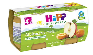 HIPP OMOGENEIZZATO ALBICOCCA/MELA 2X80G