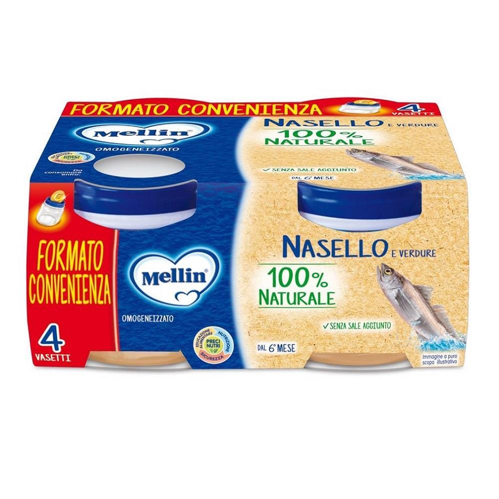 MELLIN OMOGENEIZZATO NASELLO 4X80G