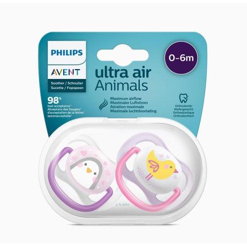 Philips Avent SCF080/02 Ciuccio Ultra Air Girl 0-6 Mesi per Bambina