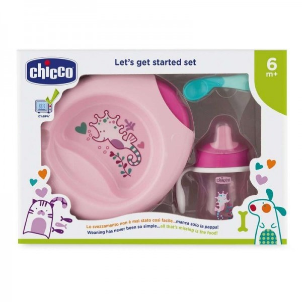 CHICCO SET PAPPA 6M+ ROSA C/CUCCHIAIO