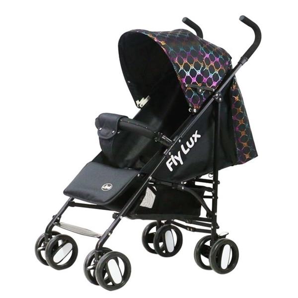 PASSEGGINO FLY LUX CON BORSA NERO/ARCOBALENO