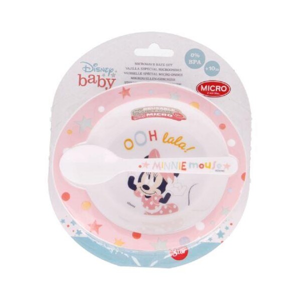 DISNEY 2PZ PIATTO + CUCCHIAIO MINNIE