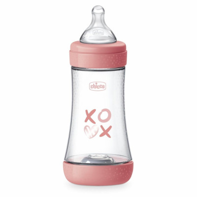 CHICCO BIB P5 240ML MED SIL GIRL