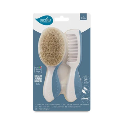 NUVITA SET SPAZZOLA E PETTINE BLU