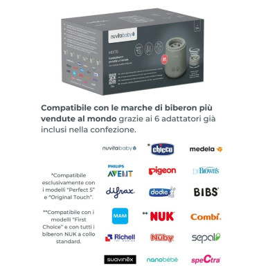 SCALDABIBERON PORTATILE NUVITA UNIV MIX70 CON MESCOLAMENTO 