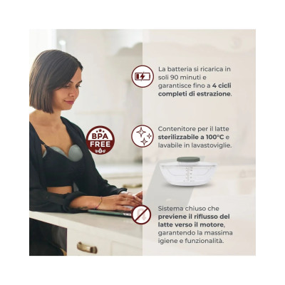 TIRALATTE ELETTRICO NUVITA  FLOW CON ASPIRAZIONE REGOLABILE 