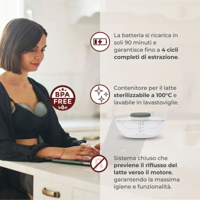 TIRALATTE ELETTRICO NUVITA  FLOW CON ASPIRAZIONE REGOLABILE 