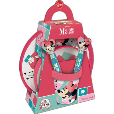 PREMIUM SET NON SLIP 3 PZ. BICOLOR  MINNIE MOUSE