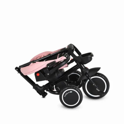 TRICICLO PER BAMBINI ROSA SEDUTA GIREVOLE 360°