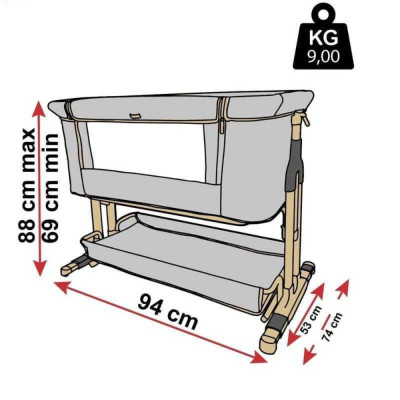 CULLA COOLSLEEPING LEONIE SLEEPY PER NEONATI REGOLAB GRIGIO