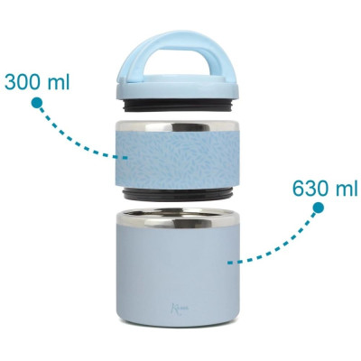 THERMOS DOPPIO PER ALIMENTI IN ACCIAIO 930 ML BLU
