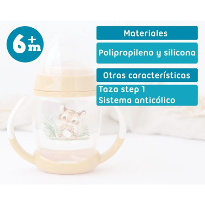 KIOKIDS TAZZA APPRENDIMENTO NEONATO 6M+ CON MANICO SENAPE