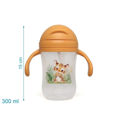 TAZZA DI APPRENDIMENTO ANTI-GOCCIA CON MANICI 300ML SENAPE 