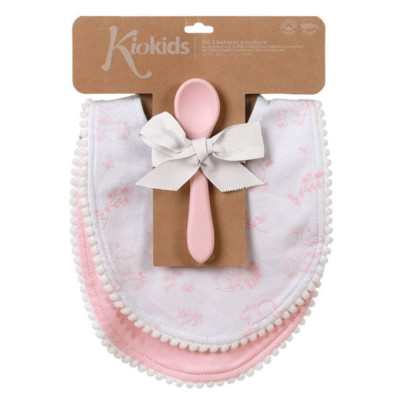SET DI 2 BAVAGLINI E CUCCHIAIO ROSA