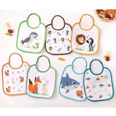 SET BAVAGLINI 7 PEZZI CON ANIMALI