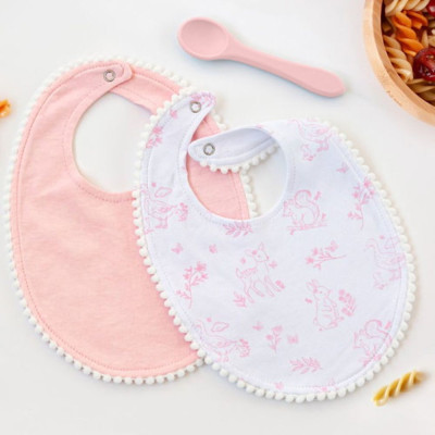 SET DI 2 BAVAGLINI E CUCCHIAIO ROSA