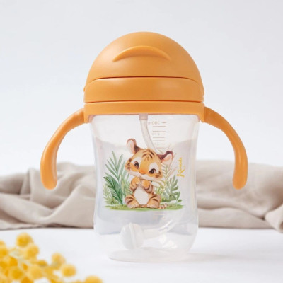 TAZZA DI APPRENDIMENTO ANTI-GOCCIA CON MANICI 300ML SENAPE 