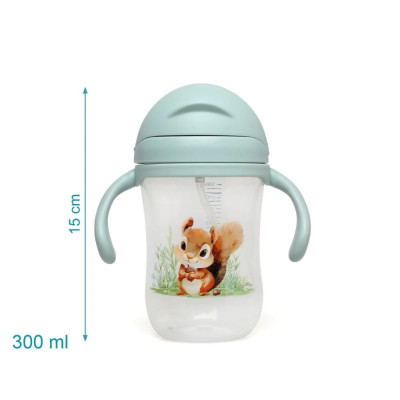 TAZZA DI APPRENDIMENTO ANTI-GOCCIA CON MANICI 300ML SALVIA