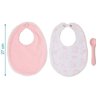 SET DI 2 BAVAGLINI E CUCCHIAIO ROSA