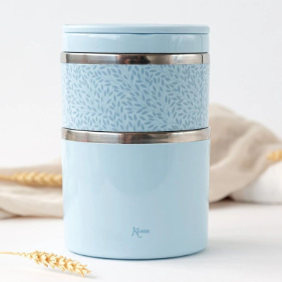 THERMOS DOPPIO PER ALIMENTI IN ACCIAIO 930 ML BLU