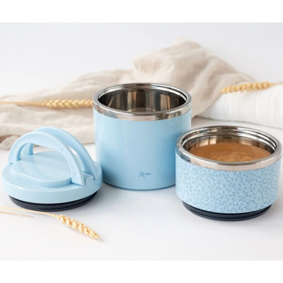 THERMOS DOPPIO PER ALIMENTI IN ACCIAIO 930 ML BLU