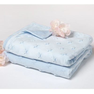 COPERTINA PER NEONATI BLU CON STELLE 80X110 KIO-KIDS