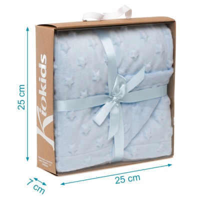 COPERTINA PER NEONATI BLU CON STELLE 80X110 KIO-KIDS