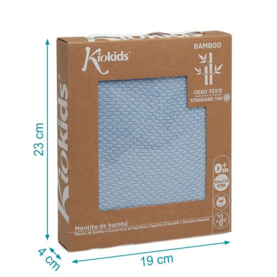 COPERTA DI BAMBÙ 80x110 BLU KIO-KIDS