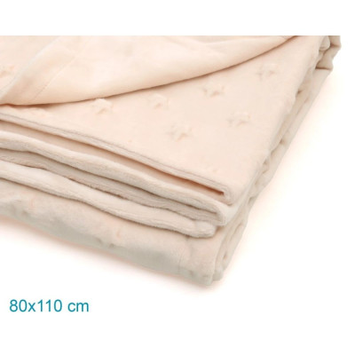KIOKIDS COPERTA NEONATO BEIGE CON STELLE IN RILIEVO 80X110CM
