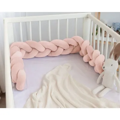 KIOKIDS TRECCIA PARACOLPI DECORATIVA PER CULLA ROSA 150X14