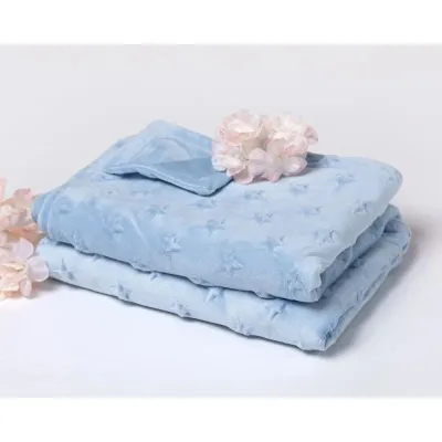 KIOKIDS COPERTINA NEONATO BLU SCURO CON STELLE 80X110 CM