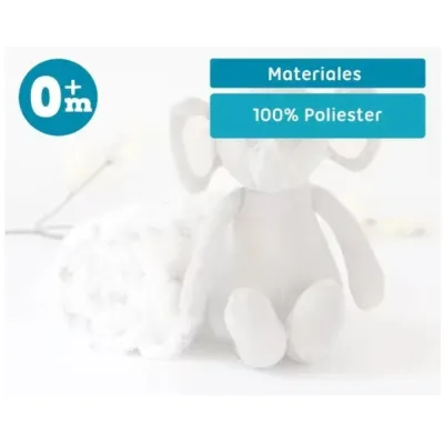 KIOKIDS COPERTINA BEBÈ E ELEFANTINO GRIGIO 