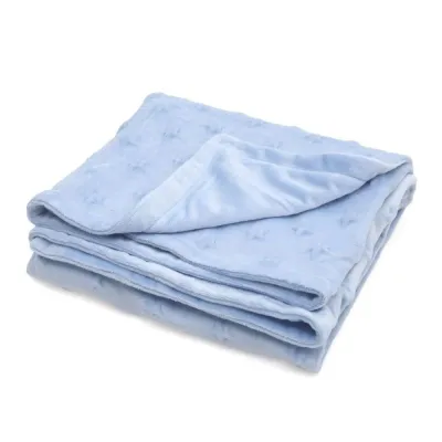 KIOKIDS COPERTINA NEONATO BLU SCURO CON STELLE 80X110 CM