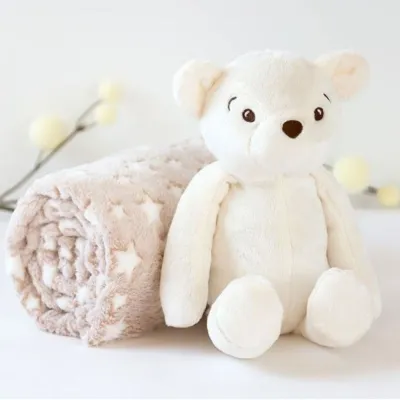 KIOKIDS COPERTINA NEONATO CON ORSETTO BIANCA