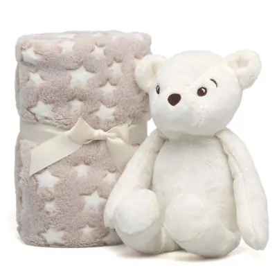KIOKIDS COPERTINA NEONATO CON ORSETTO BIANCA