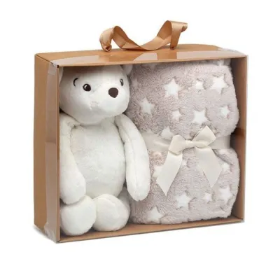 KIOKIDS COPERTINA NEONATO CON ORSETTO BIANCA