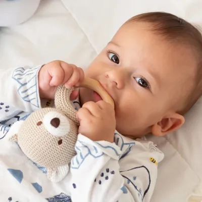 KIOKIDS MASSAGGIAGENGIVE E SONAGLIO PANDA COTTON FRIEN
