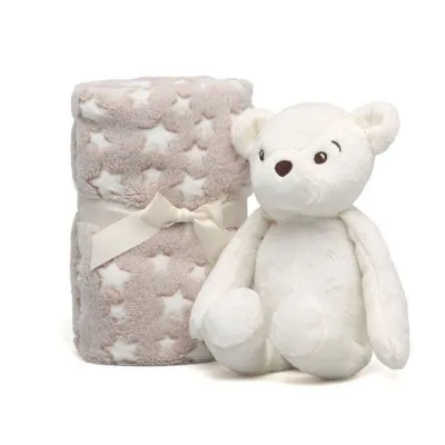 KIOKIDS COPERTINA NEONATO CON ORSETTO BIANCA