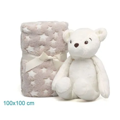 KIOKIDS COPERTINA NEONATO CON ORSETTO BIANCA