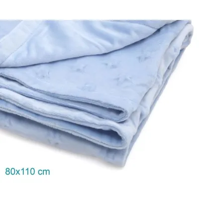 KIOKIDS COPERTINA NEONATO BLU SCURO CON STELLE 80X110 CM