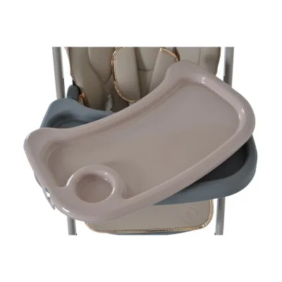 MONI SEDIOLONE LINDO BEIGE PER BAMBINI CON BAVETTA E POSATE